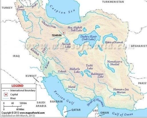 نقشه رود های ایران