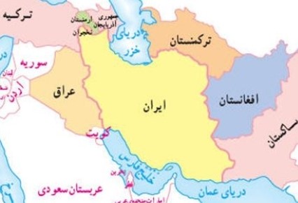 نقشه مرز های ایران